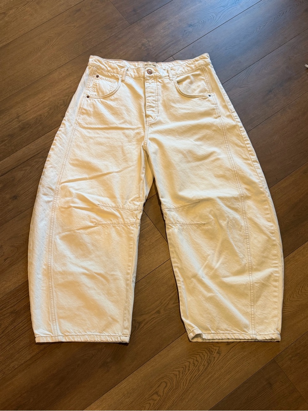 We The Free Off-White Wide-Leg Crop Jeans